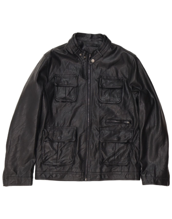 Vintage Ανδρικό Δερμάτινο Μπουφάν UK 36 Small Black