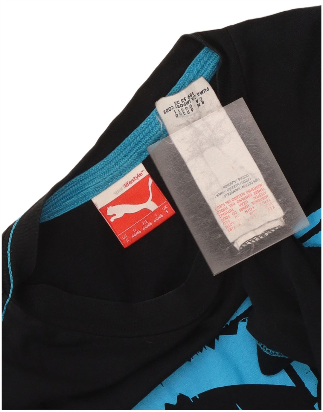 Ανδρικό γραφικό μπλουζάκι Puma, μικρό μαύρο βαμβακερό