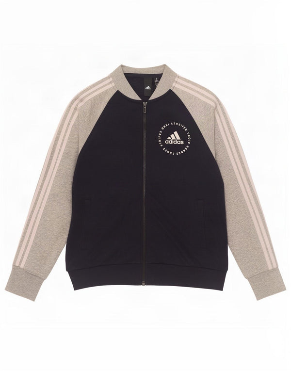 Adidas Γυναικεία φόρμα φόρμας γραφικών Top Jacket UK 8/10 Small Navy Blue