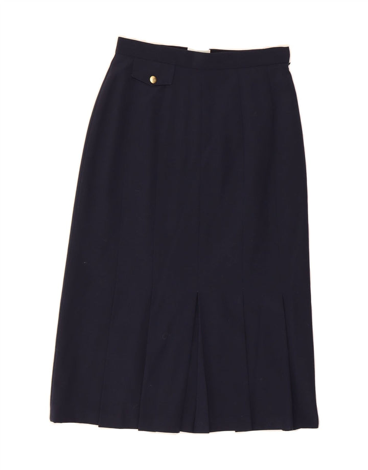 JACQUES VERT Womens Straight Skirt W28 Medium  Navy Blue Polyester Vintage Jacques Vert and Second-Hand Jacques Vert from Messina Hembry 
