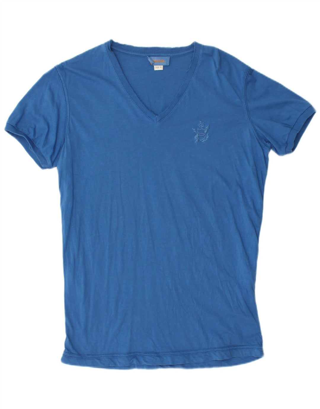 DIESEL Womens T-Shirt Top UK 10 Small Blue Cotton