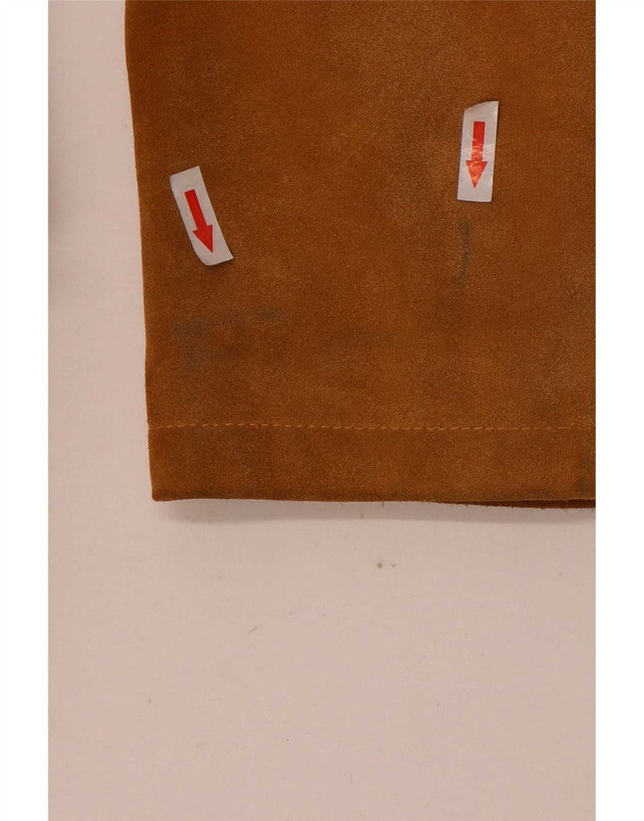 Vintage Γυναικείο Suede Πανωφόρι IT 42 Medium Beige Leather