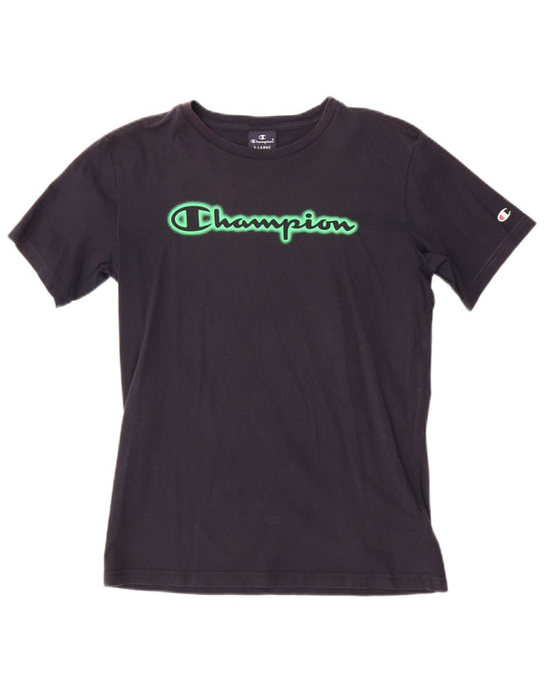 Γραφικό μπλουζάκι για αγόρια CHAMPION Top 13-14 ετών XL Navy Blue Cotton