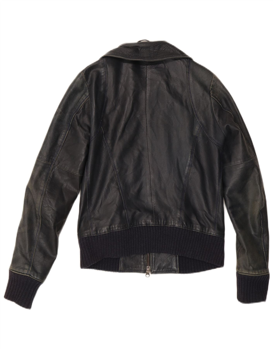 Vintage Γυναικείο Δερμάτινο Μπουφάν IT 42 Medium Black Leather