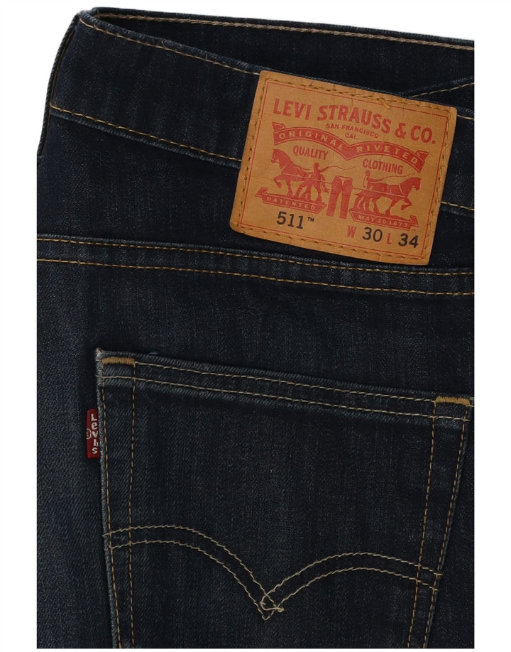 LEVI'S Ανδρικό 511 Slim Jeans W30 L34 Navy Blue Cotton