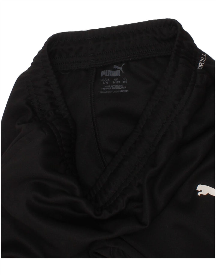 Puma Boys Tracksuit Trousers Joggers 9-10 Years Black Polyester