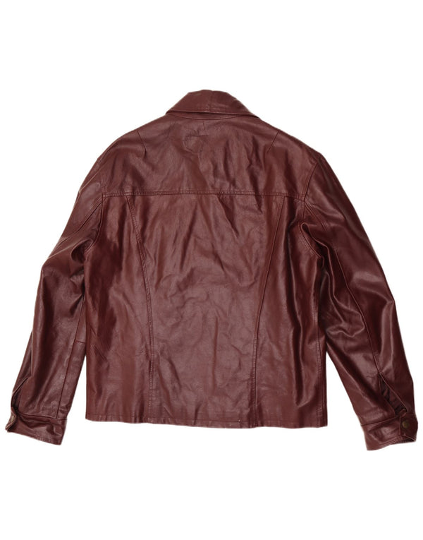 Vintage Ανδρικό Δερμάτινο Μπουφάν UK 40 Large Burgundy