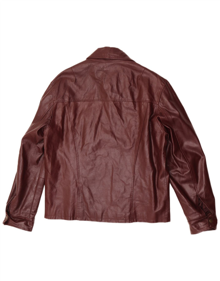 Vintage Ανδρικό Δερμάτινο Μπουφάν UK 40 Large Burgundy