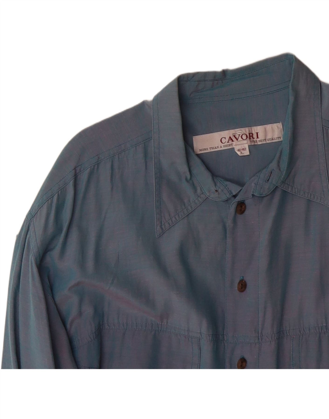 CAVORI Mens Shirt Size 41/42 Large Blue Vintage Cavori and Second-Hand Cavori from Messina Hembry 