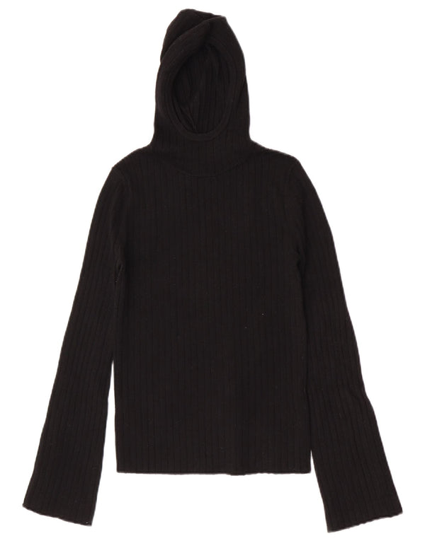 Zara Γυναικείο πουλόβερ με κουκούλα UK 8 Small Black Viscose