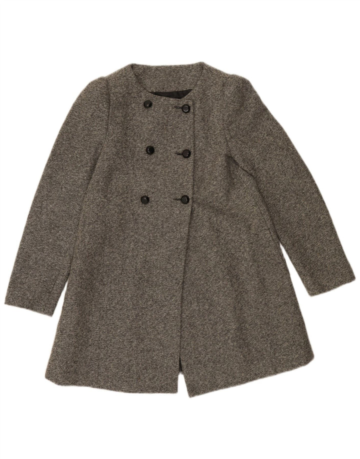 Zara Γυναικείο παλτό με διπλό στήθος UK 8 Small Grey Polyester