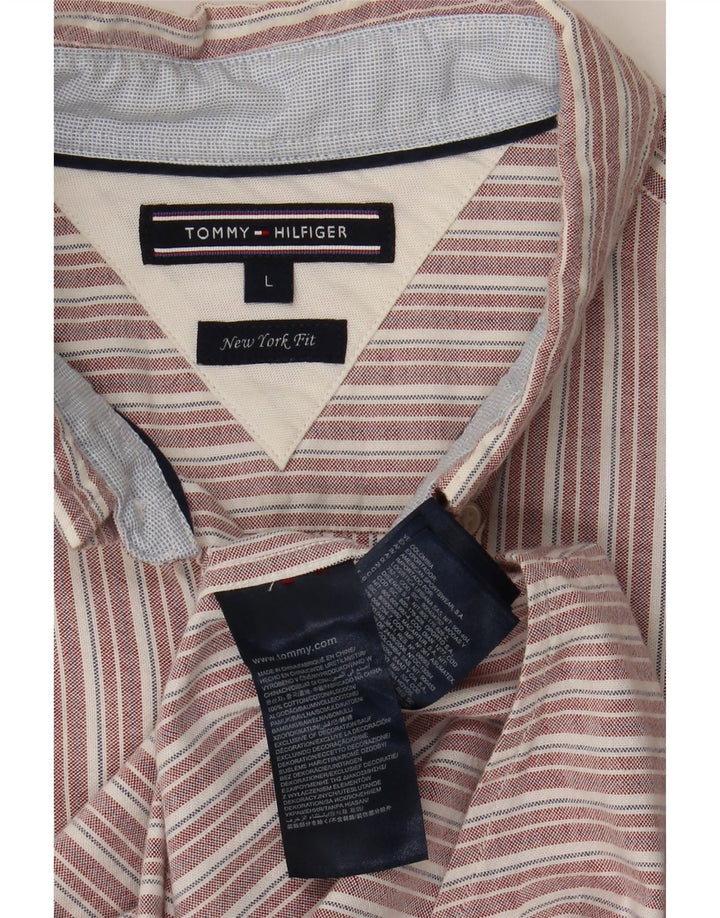 Ανδρικό πουκάμισο Tommy Hilfiger Μεγάλο κόκκινο ριγέ βαμβακερό