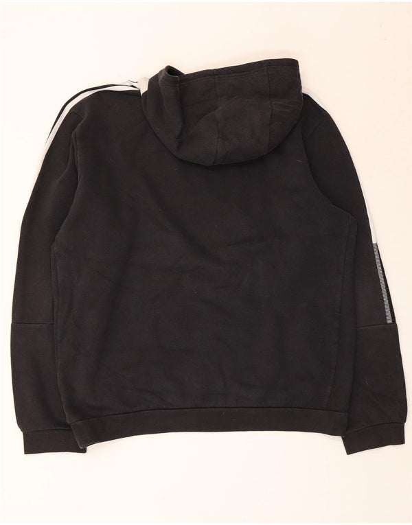 ADIDAS Γυναικείο Hoodie Jumper UK 16 Large μαύρο βαμβακερό