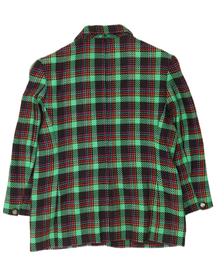 Vintage γυναικείο μπουφάν σακάκι UK 16 Large Green Check Wool