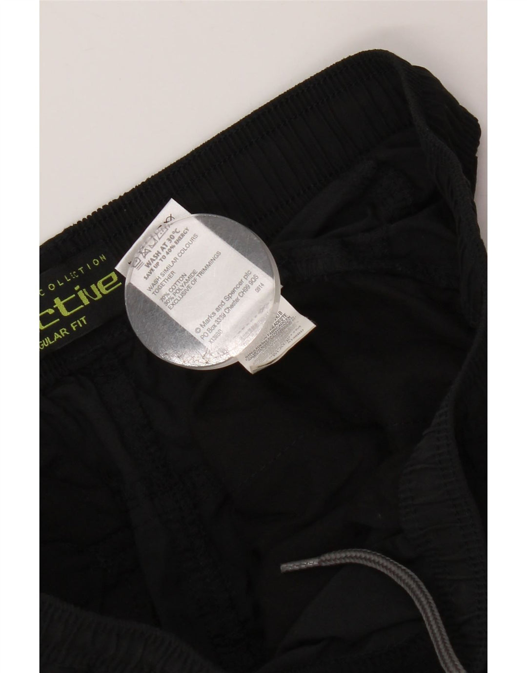 MARKS & SPENCER Ανδρικό παντελόνι Chino με κανονική εφαρμογή W33 L33 μαύρο βαμβακερό
