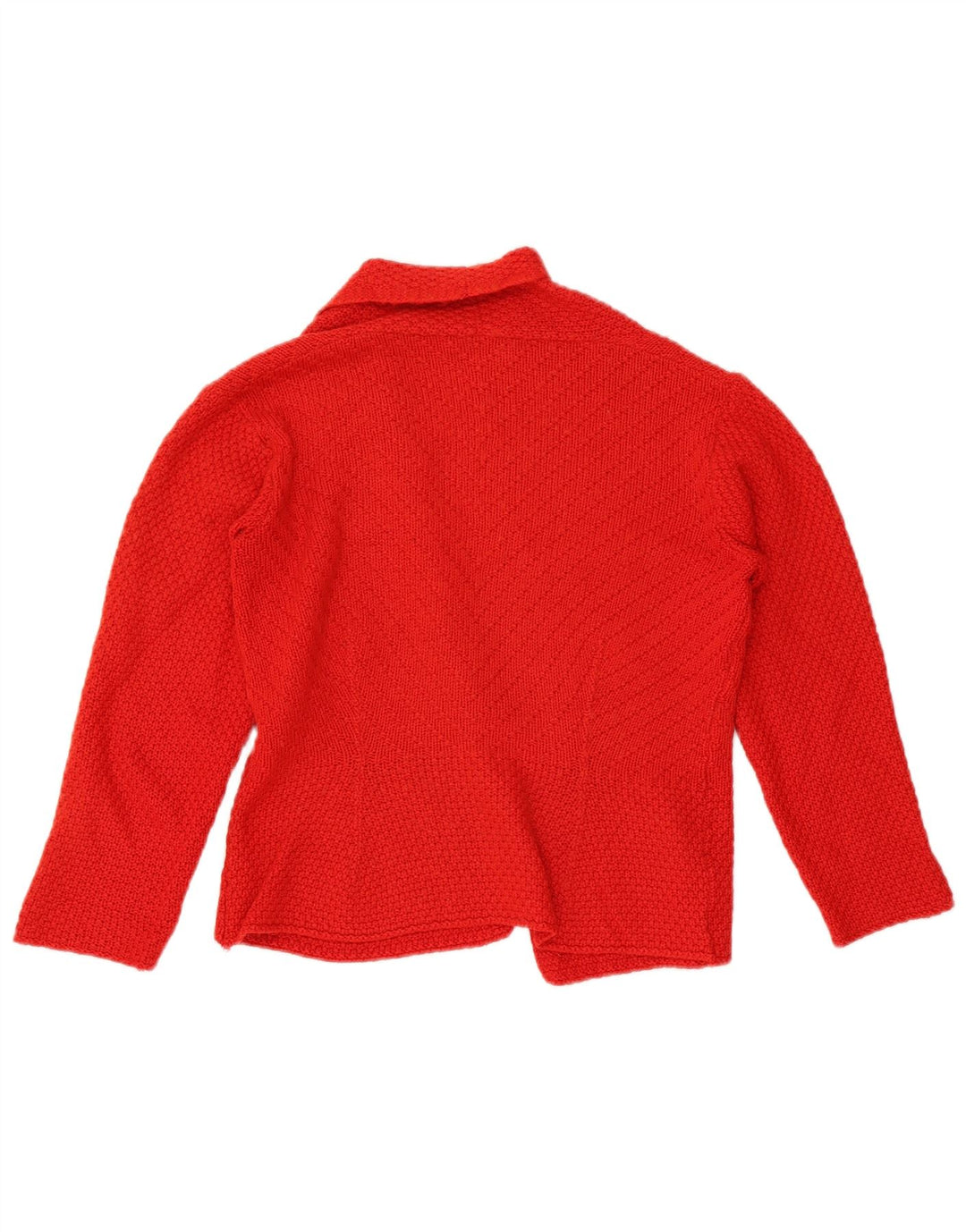 Marks & Spencer Γυναικείο Crop ανοιχτό πουλόβερ ζακέτα UK 10 Small Red Wool