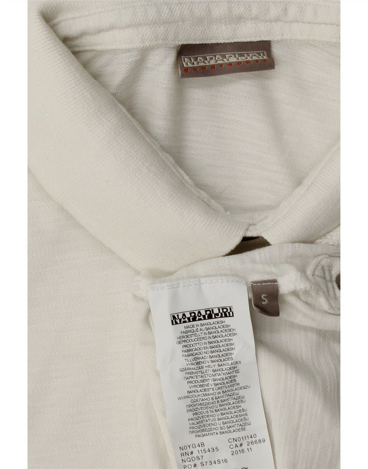 NAPAPIJRI Ανδρικό πουκάμισο Geographic Polo μικρό λευκό βαμβακερό