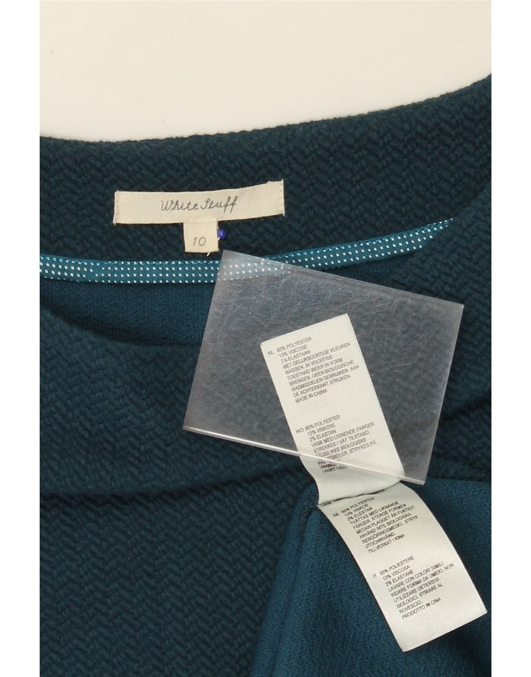 WHITE STUFF Γυναικείο φόρεμα με θήκη UK 10 Small Navy Blue Chevron Polyester