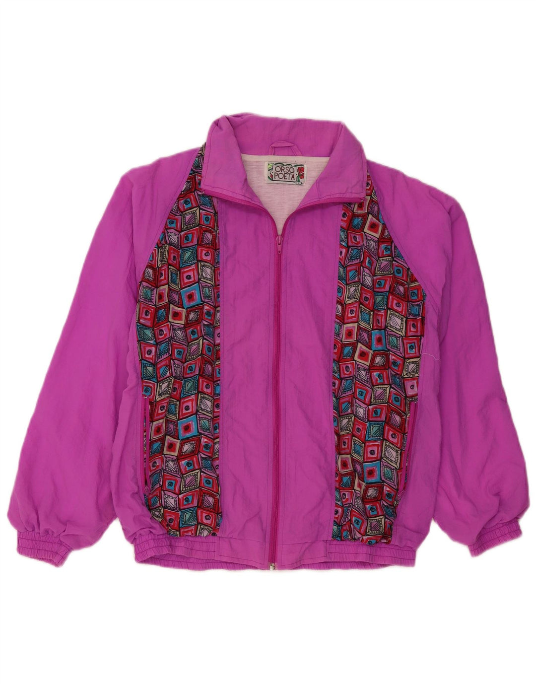 Ανδρική αθλητική φόρμα Orso Poeta Top Jacket Medium Pink Geometric Nylon