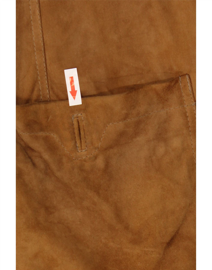 VINTAGE Ανδρικό Σουέντ Μπουφάν UK 42 XL Καφέ Δερμάτινο με 2 κουμπιά