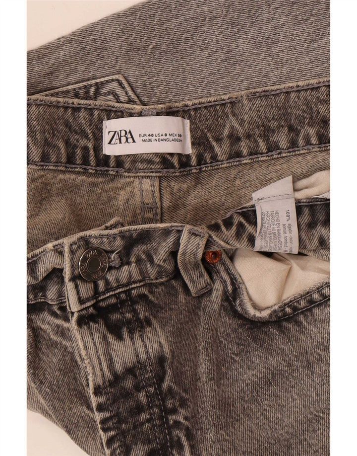 Zara Γυναικείο Straight Jeans EU 40 Medium W30 L34 Γκρι βαμβακερό