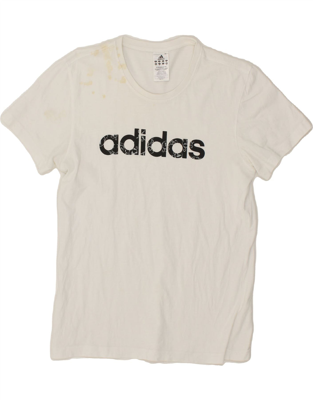 ADIDAS Mens Graphic T-Shirt Top Medium White Cotton Vintage Adidas and Second-Hand Adidas from Messina Hembry 