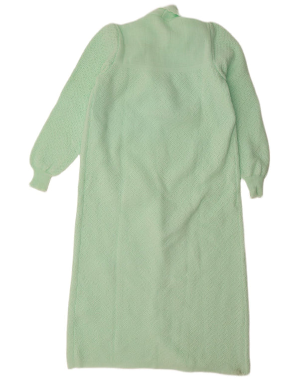Vintage γυναικεία πλεκτή ρόμπα φόρεμα UK 18 XL Πράσινο Floral