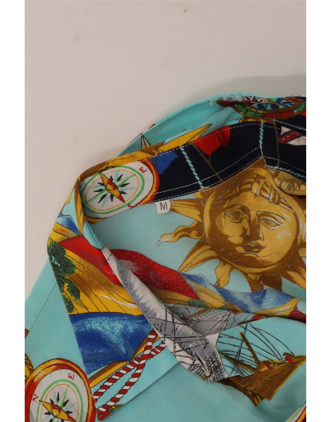 Vintage γυναικείο πουκάμισο με αφηρημένο σχέδιο UK 14 Medium πολύχρωμο γεωμετρικό