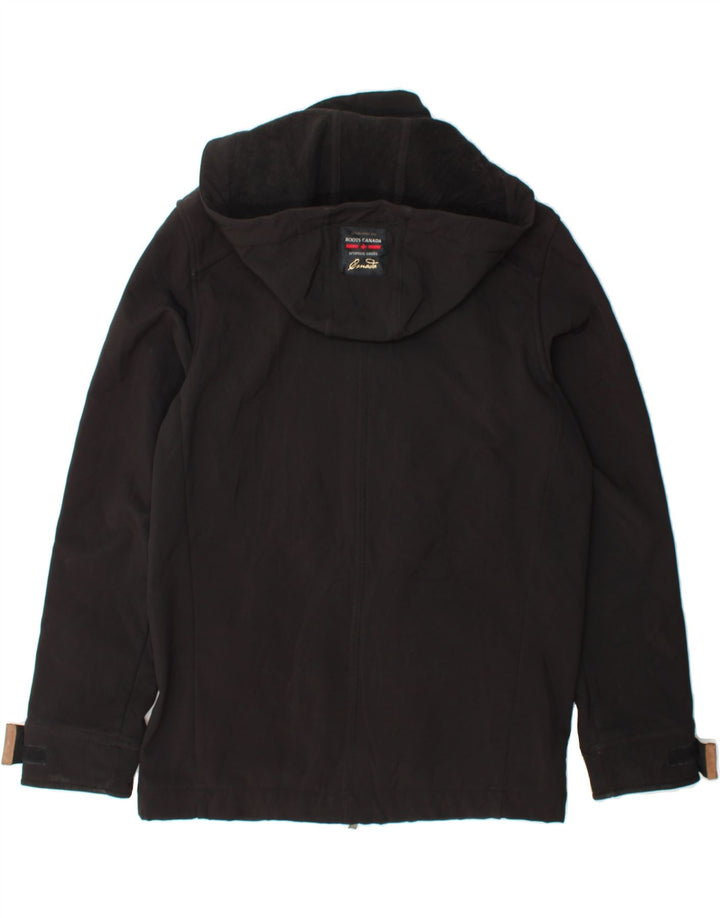 ROOTS CANADA Mens Hooded Windbreaker Jacket UK 38 Medium Black Polyester Vintage Roots canada and Second-Hand Roots canada from Messina Hembry 