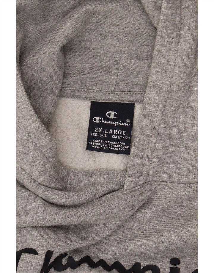 Champion Boys Graphic Hoodie Jumper 15-16 ετών 2XL Grey Flecked