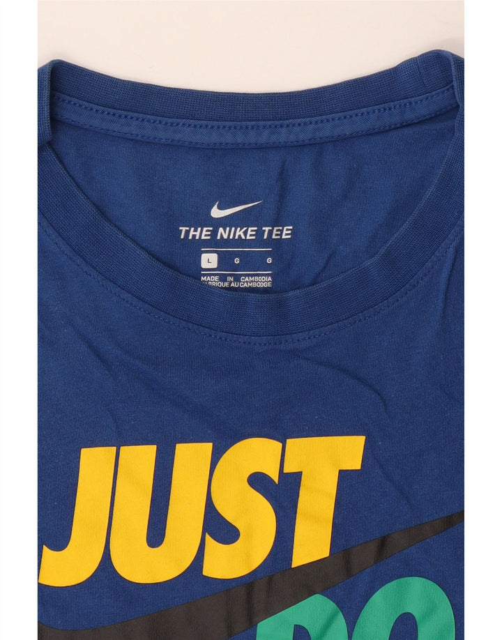 Ανδρικό γραφικό μπλουζάκι NIKE Top Large Blue