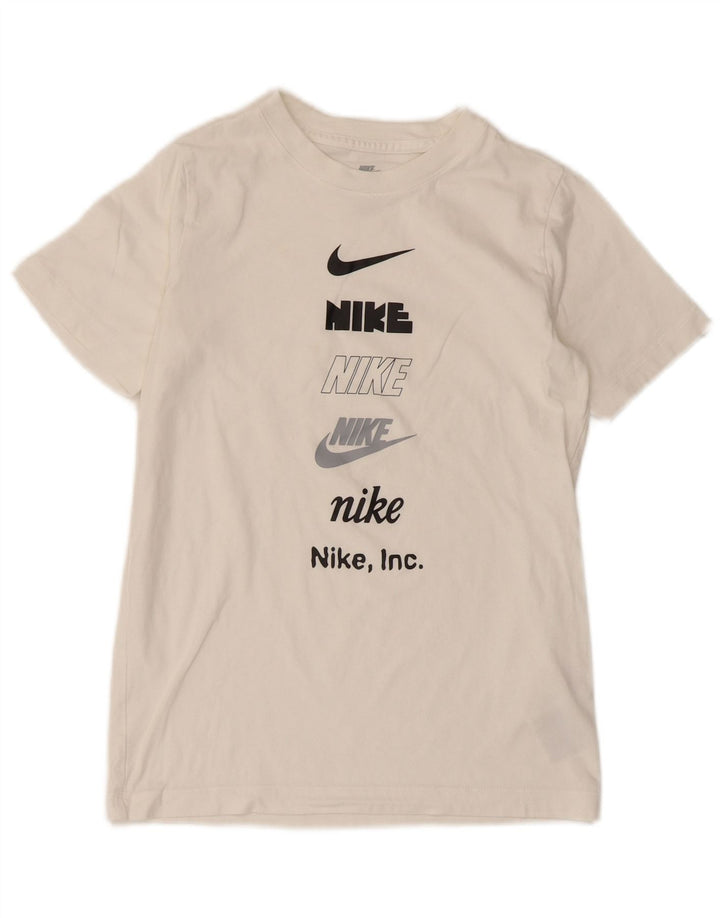 Μπλουζάκι Nike Boys Graphic T-shirt 10-11 ετών, μεσαίο λευκό βαμβακερό