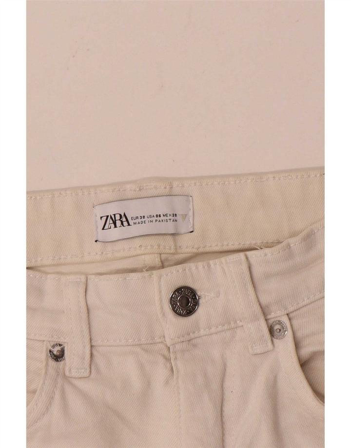Zara Γυναικείο Cropped Jeans EU 38 Small W28 L25 White