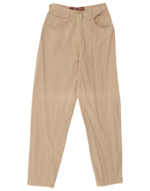 Lucky Star Γυναικείο κωνικό casual παντελόνι IT 38 XS W24 L30 Μπεζ βαμβακερό