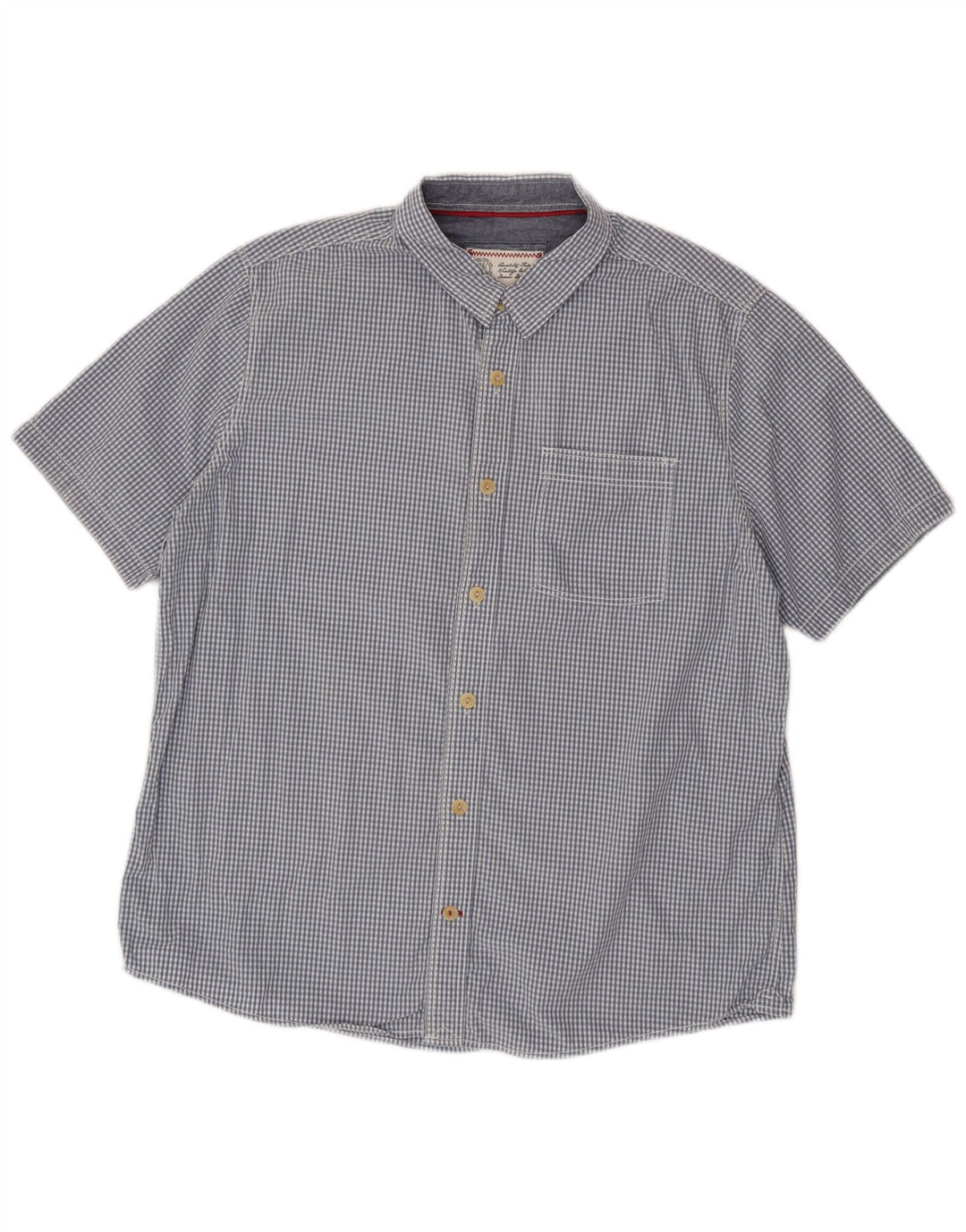 Ανδρικό κοντομάνικο πουκάμισο Fat Face XL Blue Gingham Cotton
