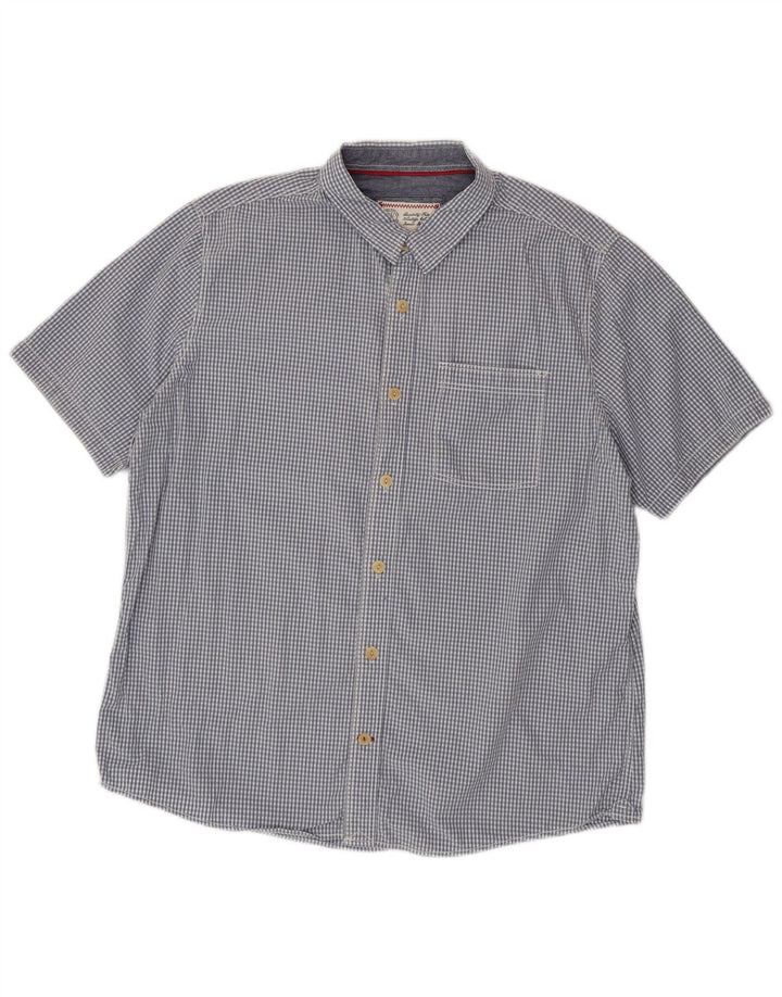 Ανδρικό κοντομάνικο πουκάμισο Fat Face XL Blue Gingham Cotton