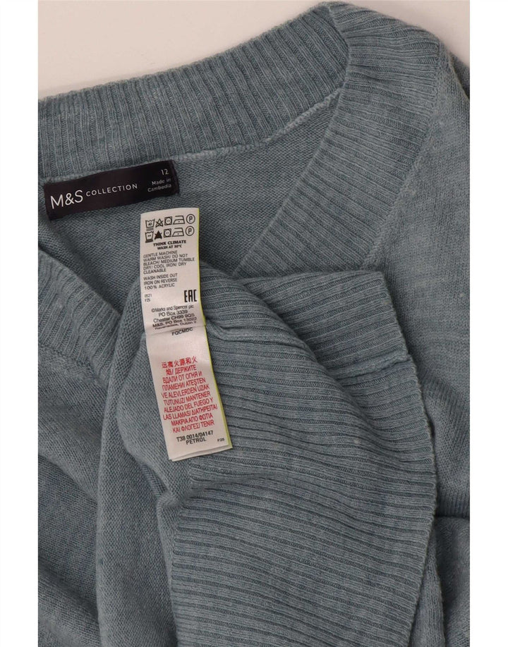 Marks & Spencer Γυναικείο πουλόβερ με λαιμόκοψη με V λαιμόκοψη UK 12 μεσαίο μπλε ακρυλικό