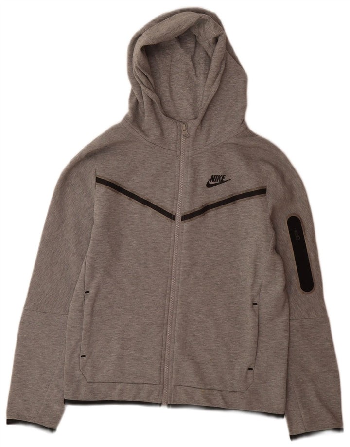 Πουλόβερ NIKE Boys Zip Hoodie 12-13 ετών μεγάλο γκρι βαμβακερό