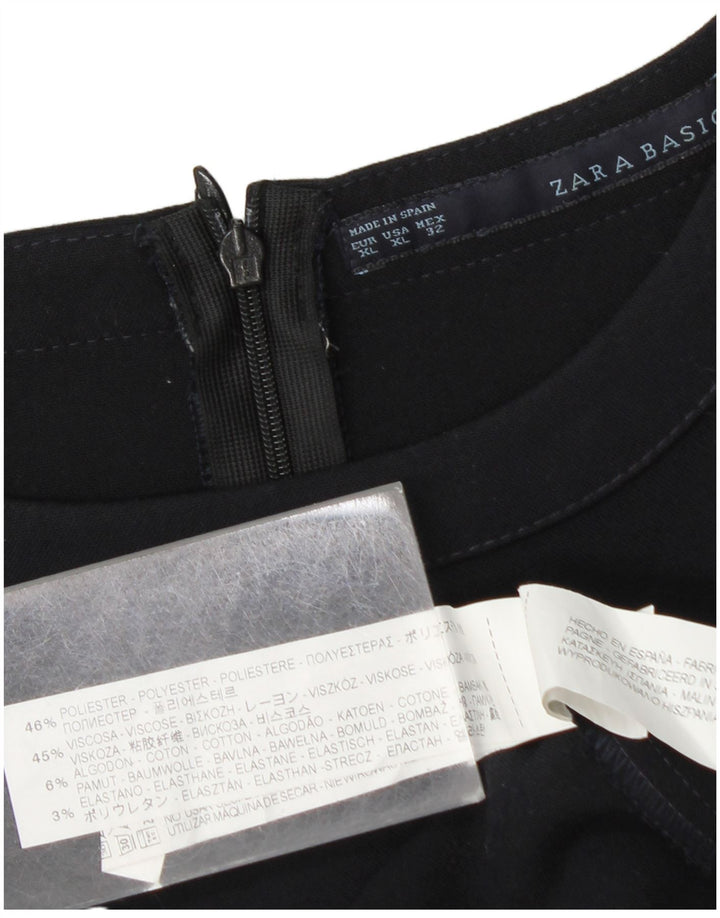 Zara Γυναικείο Αμάνικο Φόρεμα Shift UK 18 XL Navy Blue Polyester