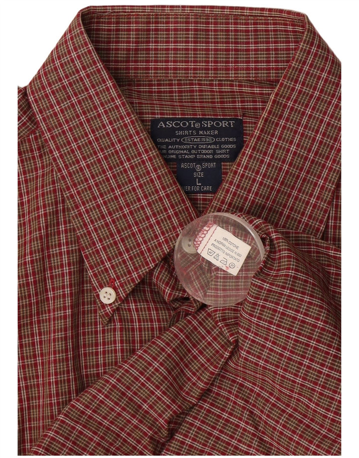 ASCOT SPORTS Ανδρικό πουκάμισο μεγάλο μπορντό Gingham Cotton