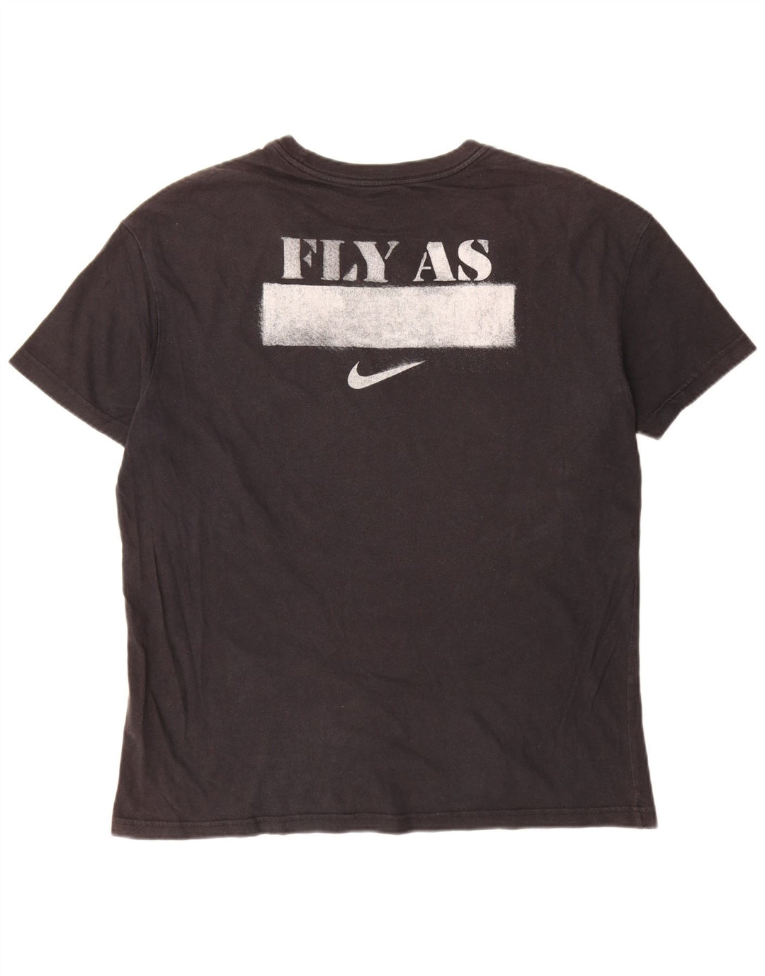 Ανδρικό γραφικό μπλουζάκι Nike, μεγάλο μαύρο βαμβακερό