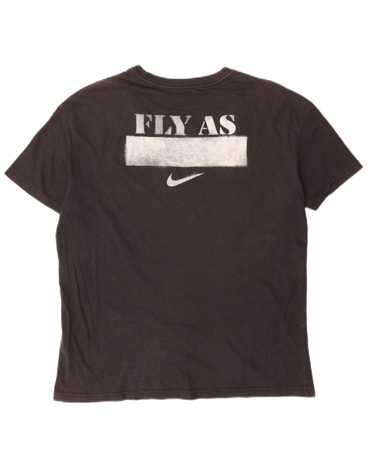 Ανδρικό γραφικό μπλουζάκι Nike, μεγάλο μαύρο βαμβακερό