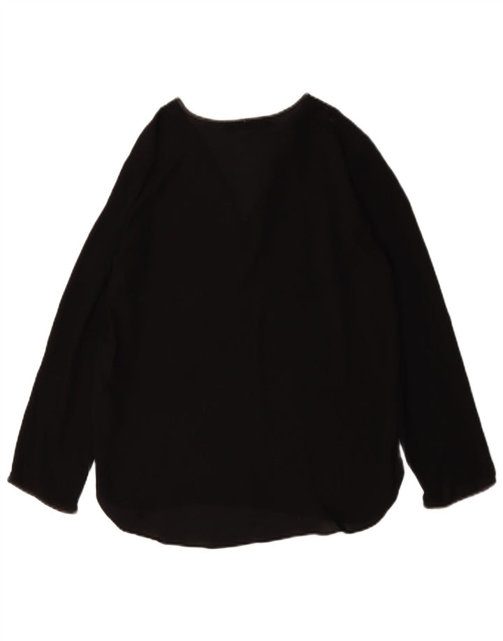 Zara Γυναικείο τοπ μακρυμάνικο UK 10 Small Black Polyester