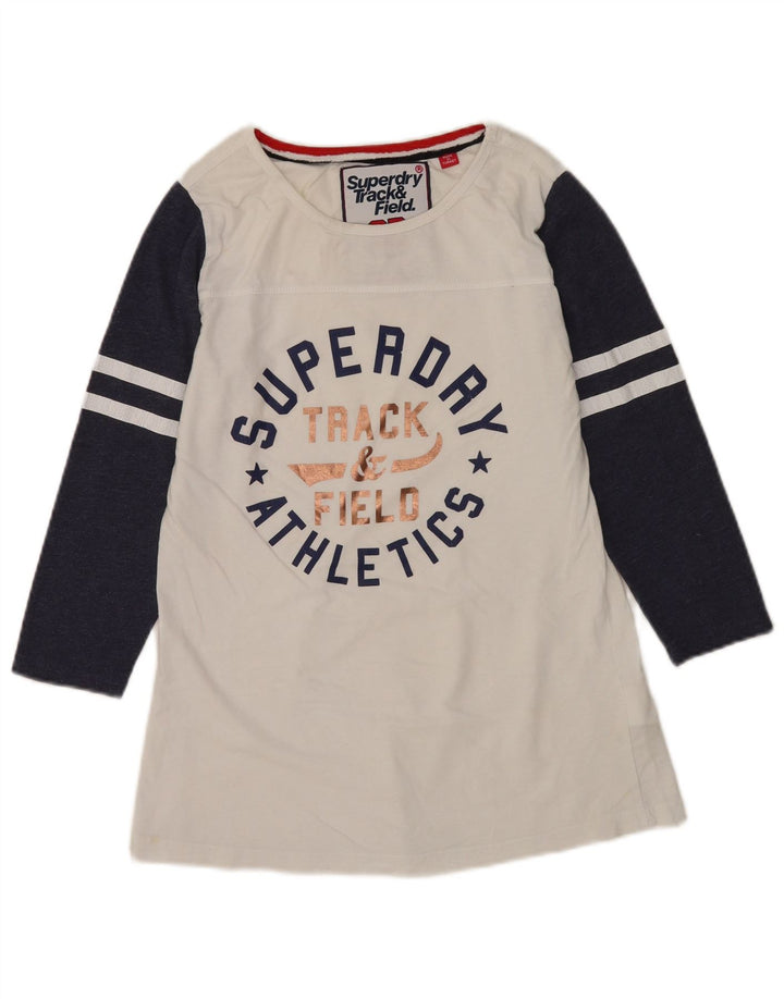 Superdry Γυναικείο τοπ 3/4 μανίκι UK 12 μεσαίο λευκό χρώμα