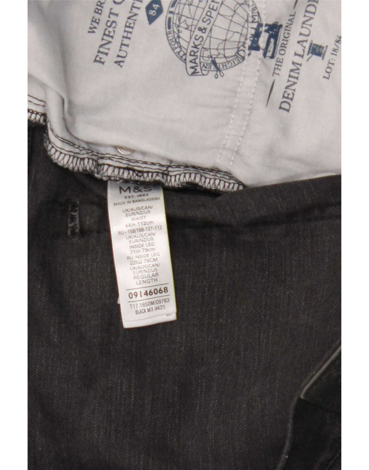 Ανδρικό τζιν ίσιο Marks & Spencer W44 L31 Μαύρο βαμβακερό