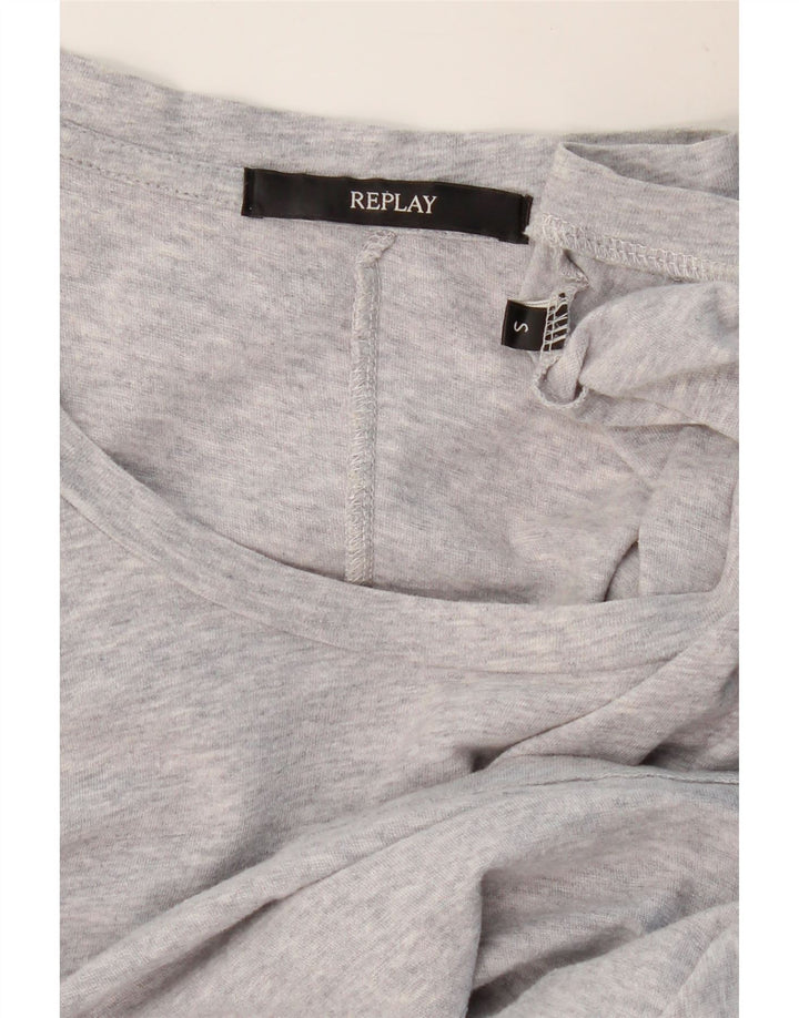 REPLAY Γυναικείο T-Shirt Top UK 10 Small Grey