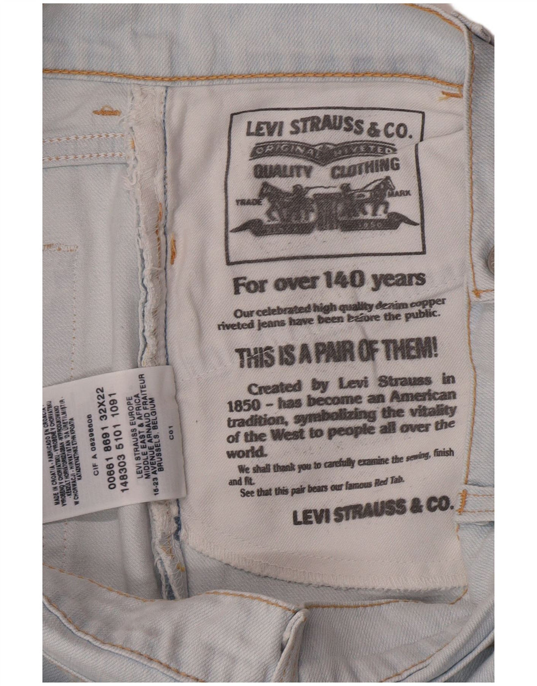 Γυναικεία Τζιν Φούστα Levi's W32 Μεγάλη Μπλε Βαμβακερή