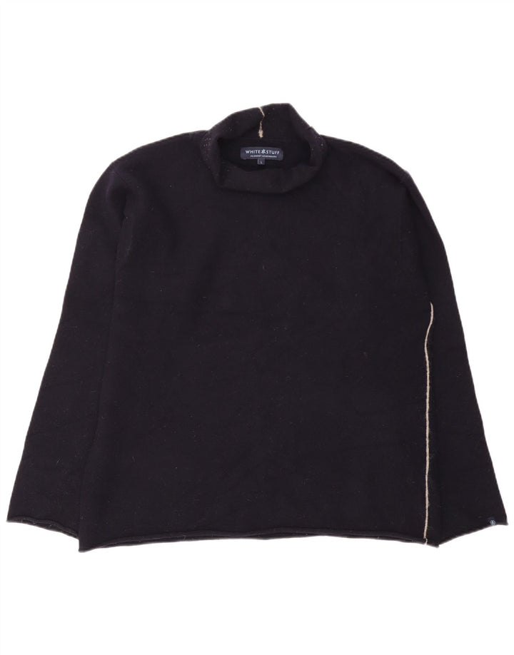 White Stuff Γυναικείο πουλόβερ με ρολό λαιμόκοψη UK 16 Large Navy Blue Wool