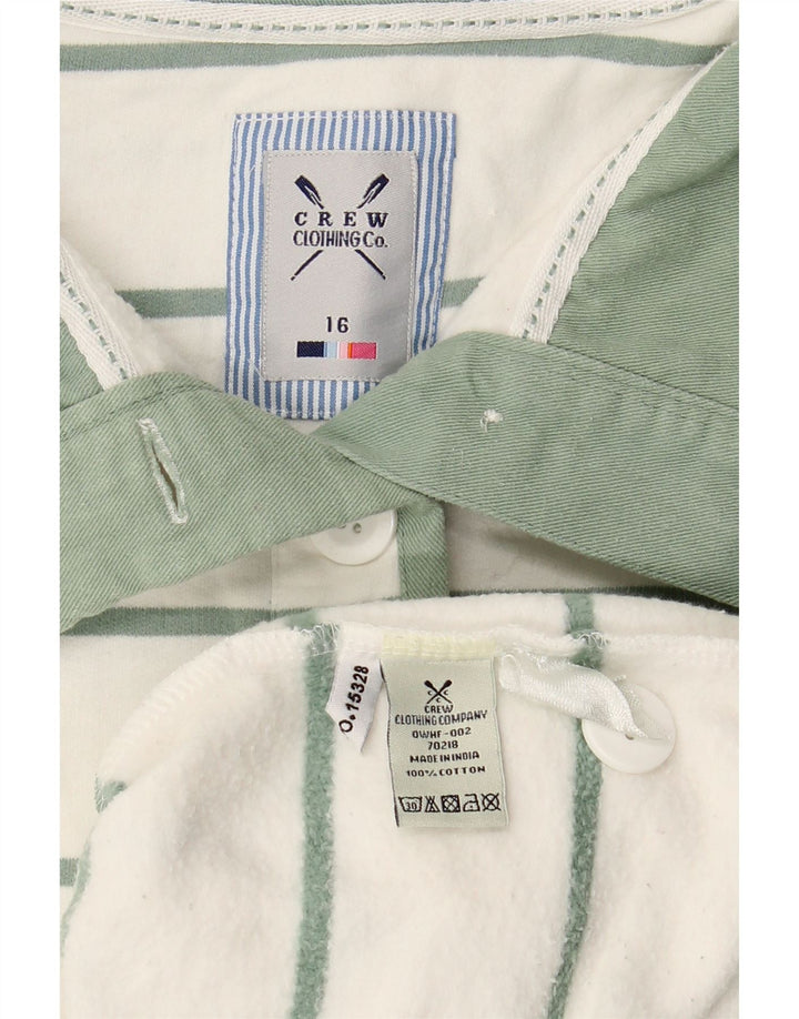 CREW CLOTHING Γυναικεία φούτερ Jumper UK 16 Large White ριγέ