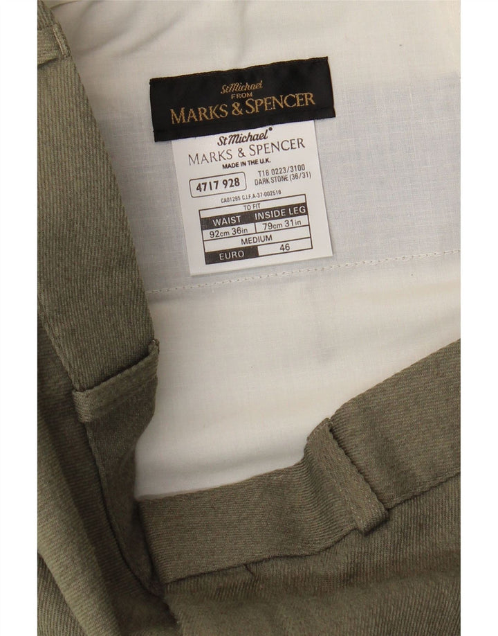 Marks & Spencer Ανδρικό ίσιο παντελόνι Chino W36 L31 Grey Polyester